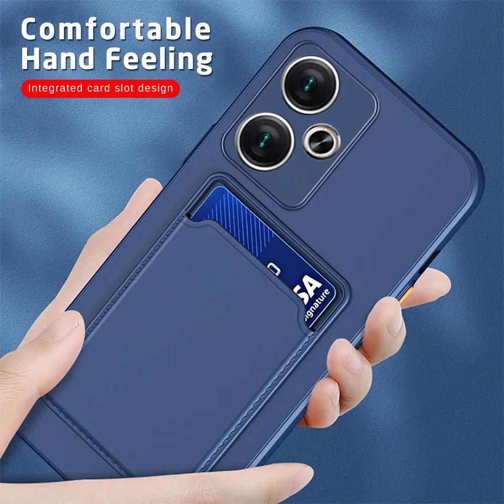 Silicone Card Wallet Case for Xiaomi Redmi 13 4G 13C 12C 12 10C 10A 9C 9A Soft Shockproof Card Slot Soft Bumper Back Full Protection Cover