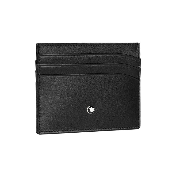 Montblanc Meisterstück Logo Porta-Cartões de Couro Porta-Cartões Masculino Preto 106653