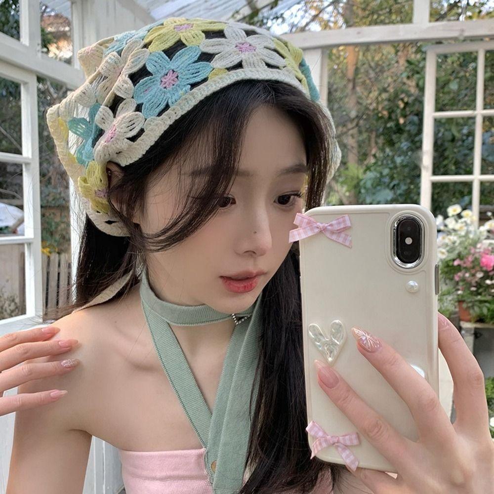 Turban Triangle Bandana Hair Band Women Hair Scarf Sweet Crochet Bandana Travel