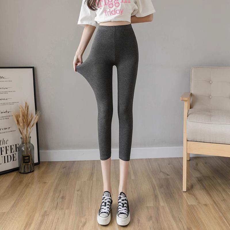 

Весенне-осенние тонкие черные тонкие брюки длиной девять точек можно носить на улице, высокоэластичные, облегающие, не скатывающиеся леггинсы для йоги длиной семь восьмых для женщин XXL [recommended 140-80kg]