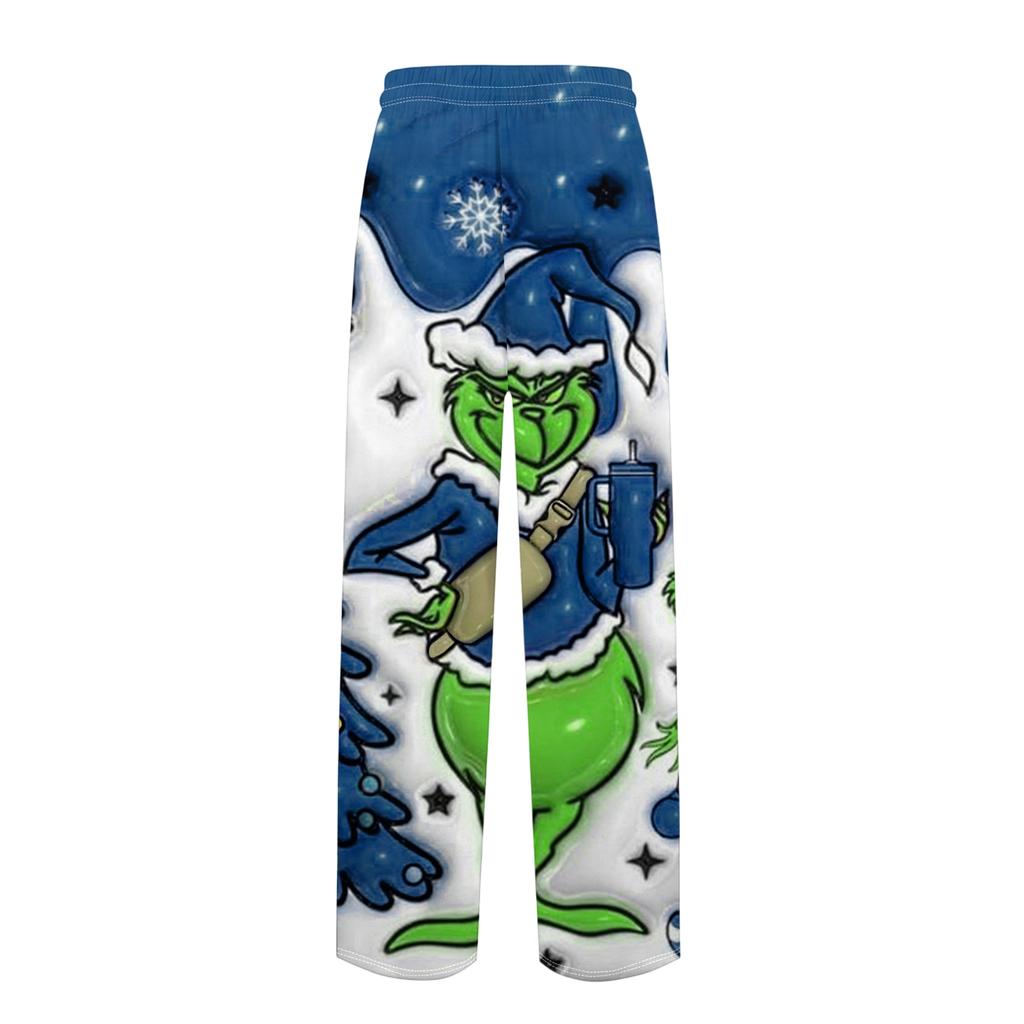 Men's Plain Knit Solid Pocket Casual Pants Home Pajama Pants