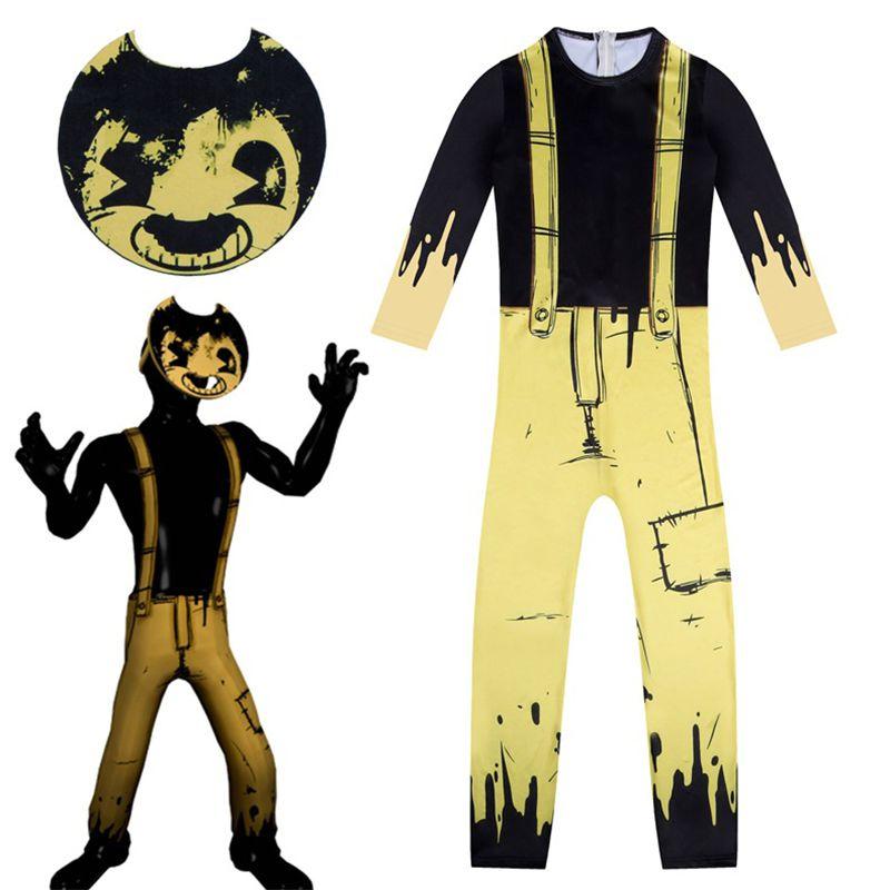 Kids Costume Halloween Cosplay Fancy Jumpsuit Mask