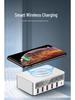 6-Port USB Charger with QC3.0 Fast Charge, PD 20W, and 15W Wireless Mobile Charging