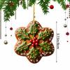 Christmas Hanging Ornaments 2D Snowflake Acrylic Flat Christmas Pendant Xmas Tree Wreath Decorations Home New Year Party Decor