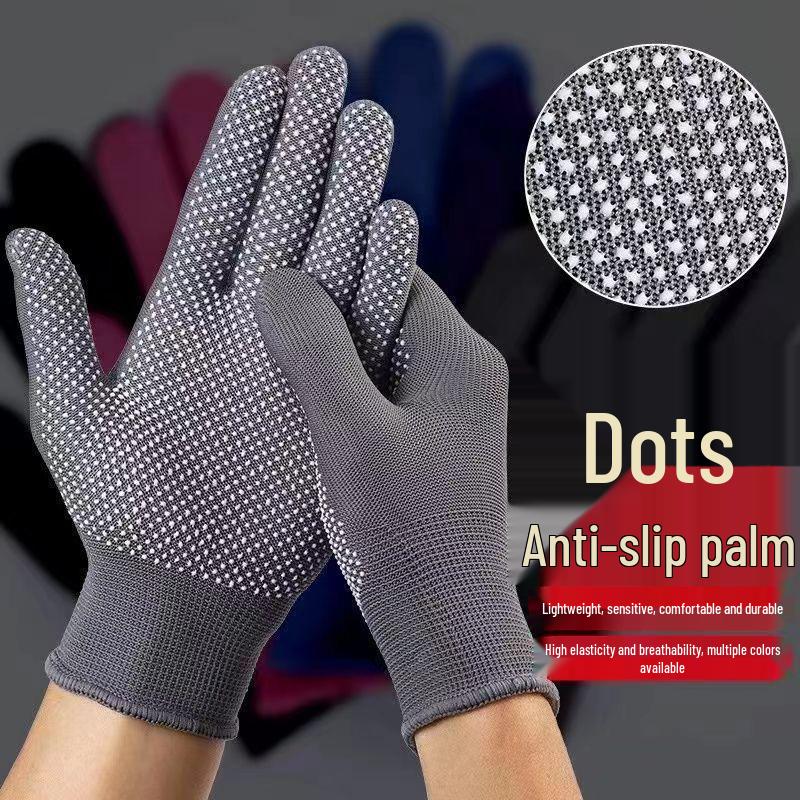 Anti-slip Protective Construction Gloves, 13-Gauge, Wear-resistant, Sun Protection, Thin Model for Men and Women.