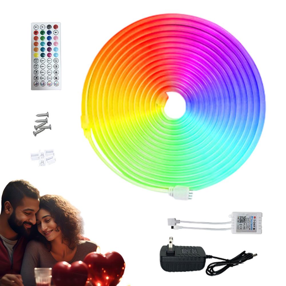 LED Light Strip Waterproof Color Changing Music Tape 16.4 FT Waterproof LED Strips Lights For Outdoor Home Living Room Bedroom