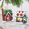 Christmas Wooden House Decor With Snowy Scene For Holiday Home Display