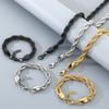 Classic Men's 10mm Twisted Rope Chain Man Bracelet Necklace Set Luxury Black Gold Color 61CM Long Stainless Steel Choker for Men