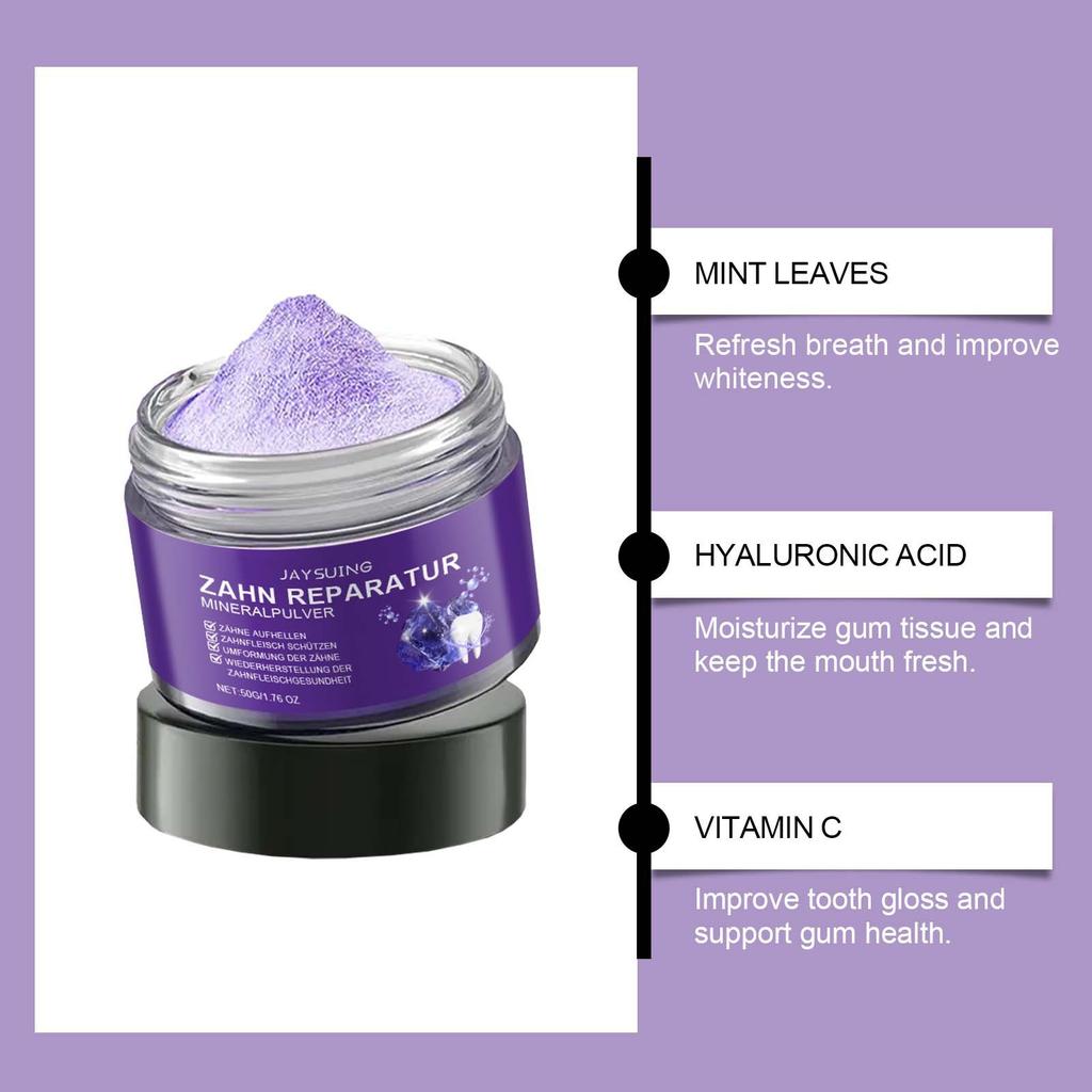 Purple Care Tooth Powder Gentle Daily Teeth Cleaning Fresh Breath Natural Oral Care