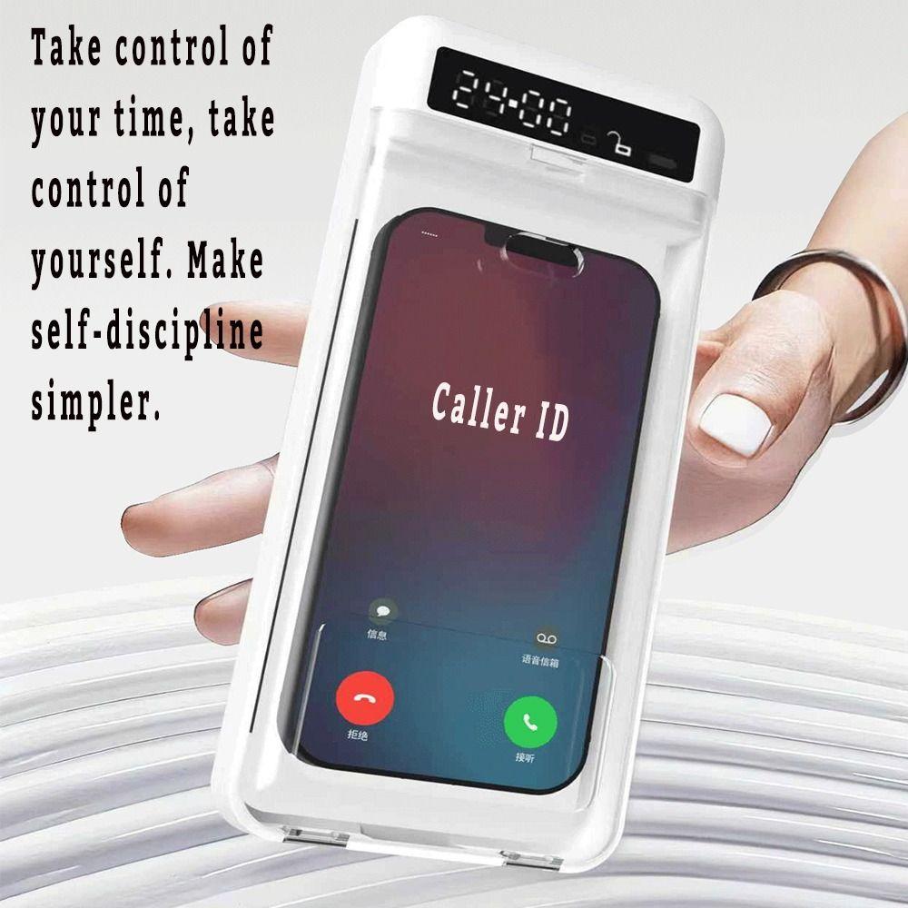 Portable Phone Lock Box with Timer 24 Hours LCD Display Phone Locker Storage Box Self-Control Transparent Lid Phone Box