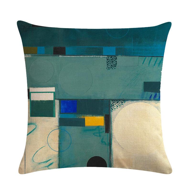 Modern Geometric Creative Graffiti Digital Printing Short Plush Pillow Covers For Car Sofa Office Cushion Cover Home Goods