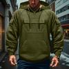 Men's Cargo Hoodie | Drawstring Multi-Pocket, Solid Color For Outdoor & Casual Wear