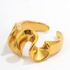 Stainless Steel Geometric Flower Leaves Rings for Women Men Classic Waterproof No Fade Splicing Opening Ring Jewelry Accessories