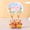 Magnetic Cat Figurine Keychain Capybara Couple Pendants  Car Key Accessories