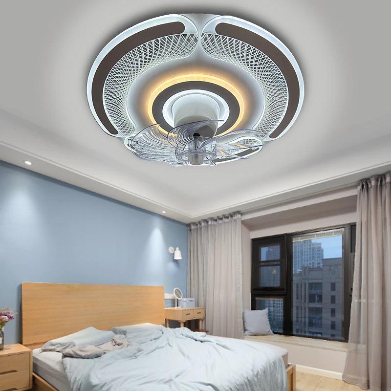 

2025 Современный Минималистичный Потолочный Светильник и Беслопастной Вентилятор для Гостиной и Спальни LED with three-color light source
