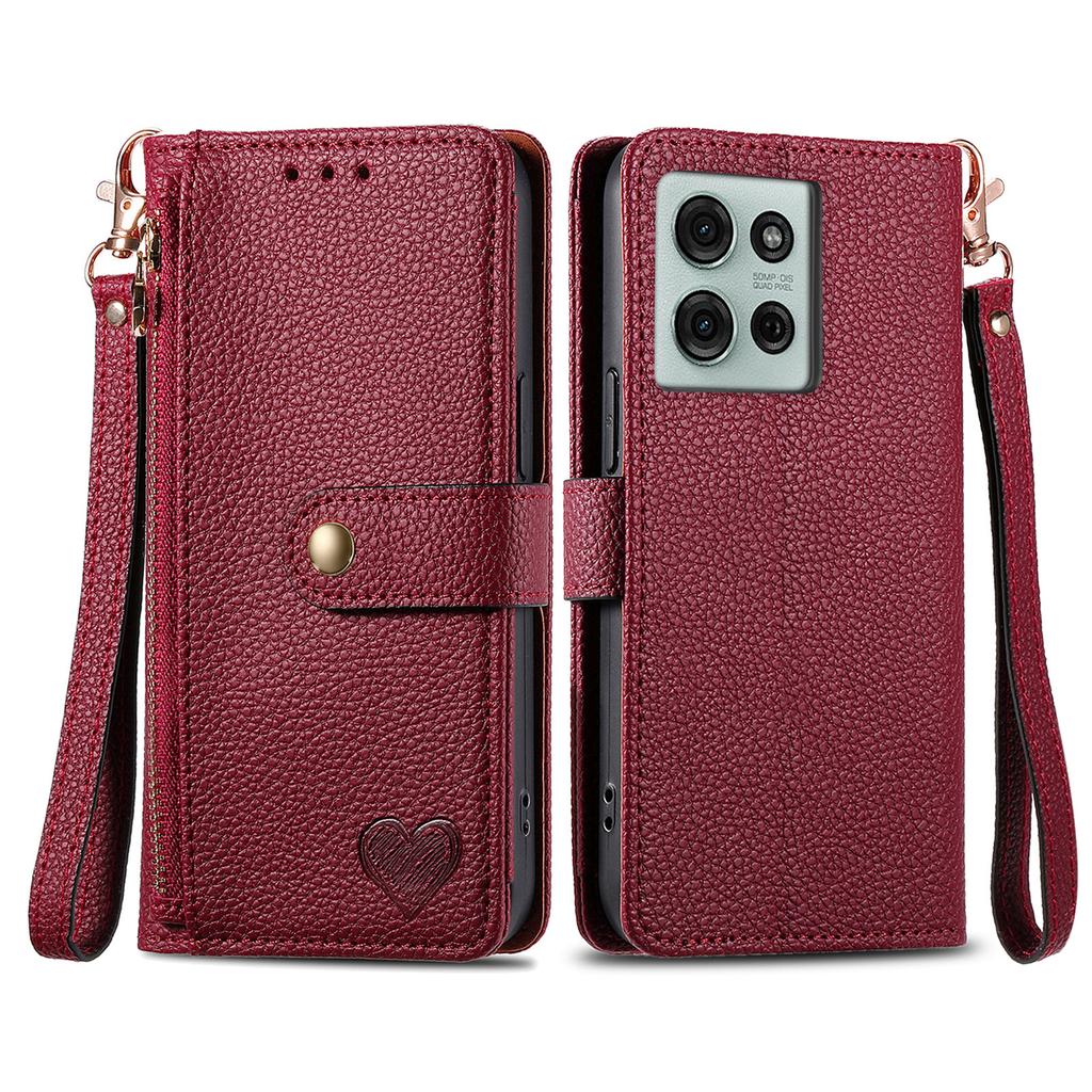 For Motorola Moto G75 5G Case RFID Blocking Zipper Pocket Leather Wallet Phone Cover