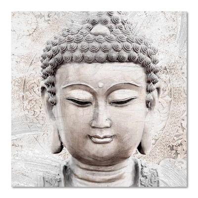 [A2331] – Graue „Buddha“-Fotoleinwand – 60 x 60 cm