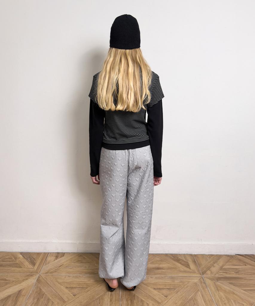 Daiaegeuneol Stripe Hoodie Layered Tee (Black)
