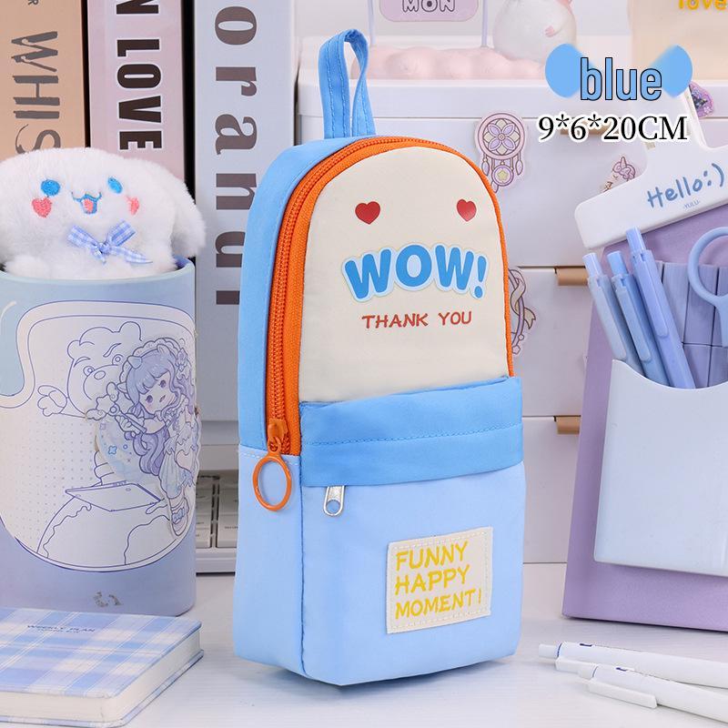 Пенал-макарон в стиле колор-блок: Большая вместимость, Стильный дизайн, Многофункциональный пенал для школьников