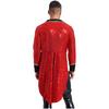 Mens Halloween Circus Sequin Tailcoat Notch Lapel Long Sleeve Tuxedo Outerwear