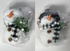 Christmas Luminous Snowman Ornament with Black & White Plaid Scarf Hat