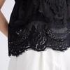 DIMANAF 2026 Weste T-Shirt Damen Spitze Rundhalsausschnitt Ausgeschnitten Sommerstil Basic Tops Neue T-Shirts Lockere Weste
