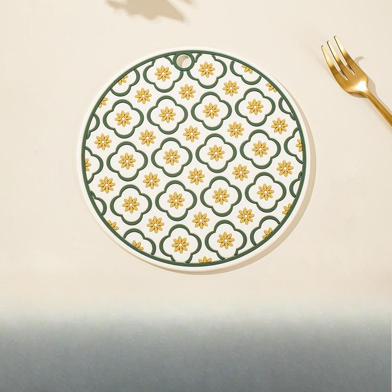 Retro Checkerboard Heat Insulation Pad, Pot and Bowl Pad, High-temperature Resistant Plate Pad, Anti-slip Table Pad, Heat-resistant