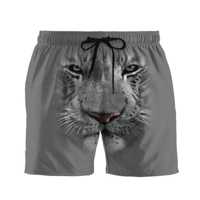 Cool Animal Tiger 3d Printed Shorts For Men Black White Striped Speckle Street Personality Short Pants Summer Loose Board Shorts