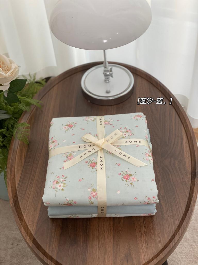 Ensemble de quatre pièces en pur coton à double fil de qualité maternelle et infantile de catégorie A, ensemble de quatre pièces en coton de style crème, drap de lit et housse de couette