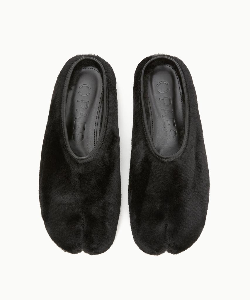 Faze Round Fur Low Mule / Black