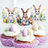 8-teiliges Set niedlicher Küken-, Hasen- und Eier-Cupcake-Topper für Osterfeste, Geburtstagsfeiern und Babypartys