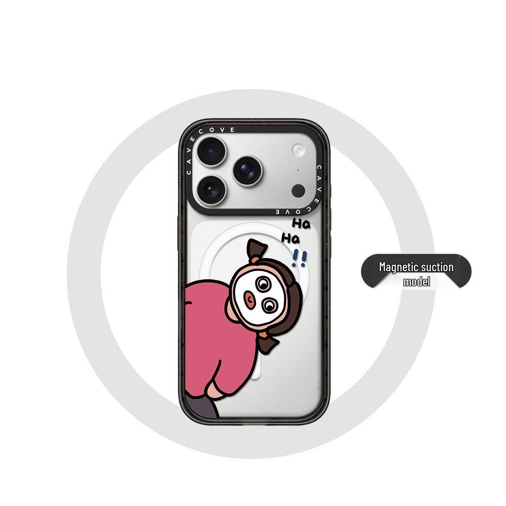Prank Mask Girl MagSafe Magnetic Phone Case for Apple 12/14/17 Pro Max - Cute and Fun Design