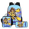 Kids School Backpack Set With Lunch Bag Pencil Case - Cartoon Print Lightweight Ergonomic Design Grades 1-2