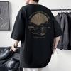Men's Cotton T-shirt Front Back Print Half Sleeve T-shirt Men's Cotton Summer Loose Oversized Casual O-neck Male Tees