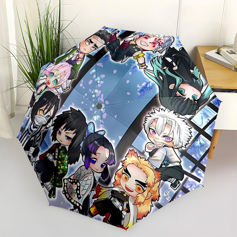 

1pc Outdoor Umbrella with Anime Characters - Automatic Opening/Closing, Portable 3-Fold Design, 8-Rib Iron Frame - Perfect Gift for Fans, Travele