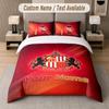 Custom Bedding Set Sunderland FC Pattern, Print Name Text 1 Duvet Cover Plus 2 Pillowcases Home Textile