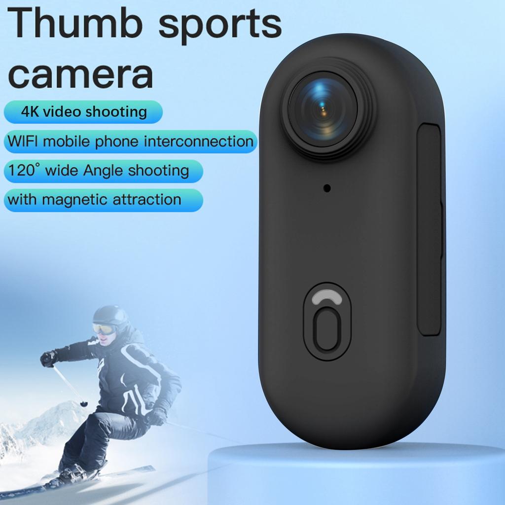 4K 30fps Tiny Action Camera WiFi Sports Camera 120 degrees   Wide Angle Lens Built in Battery with Magnetic Lanyard