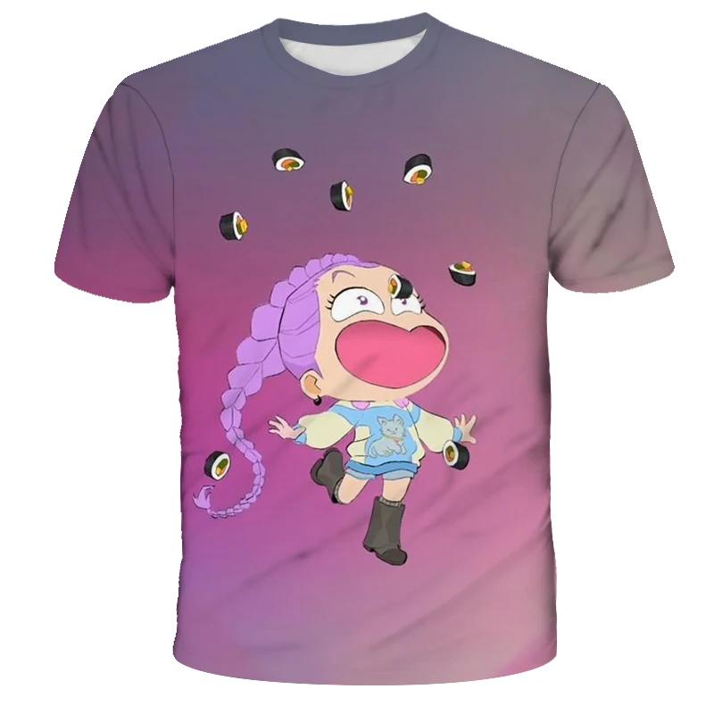 KPop Demon Hunters Tiger Girls Boys T Shirt K-Pop Demon Hunters Children's Clothing T-shirts Cute Cartoon Print Tee Tops