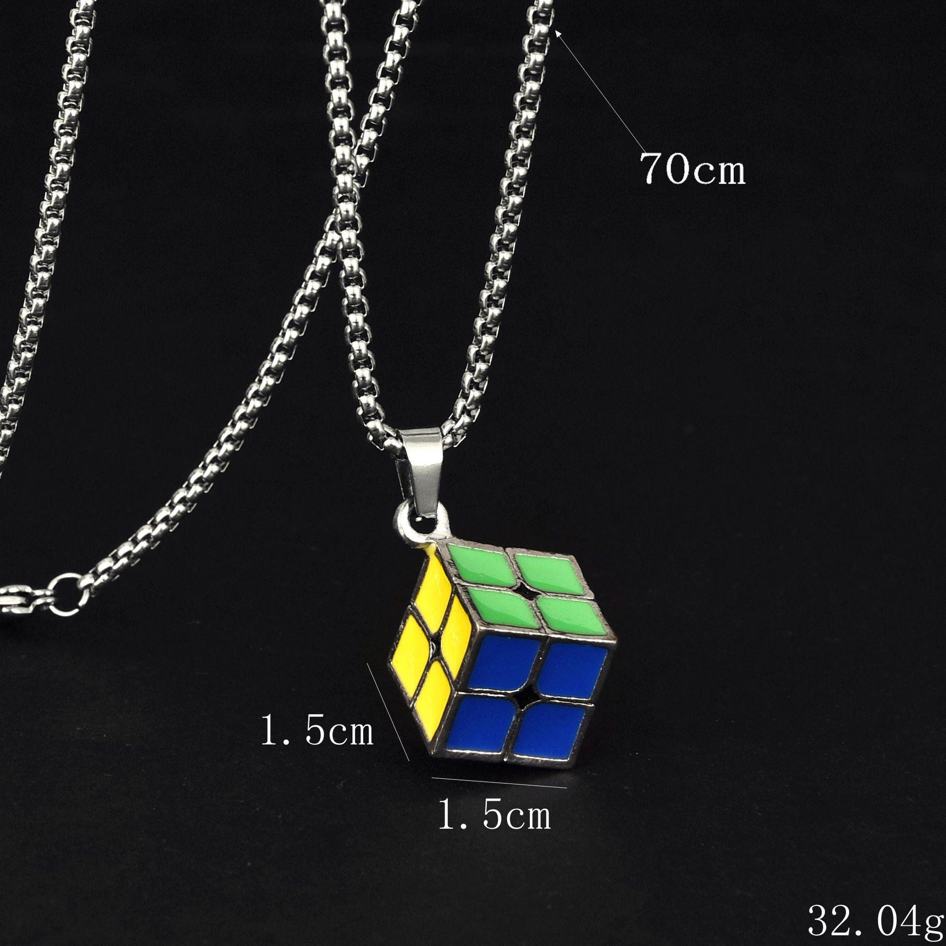 

Модная подвеска-кубик Рубика с капельным маслом в стиле хип-хоп - Унисекс, креативное украшение