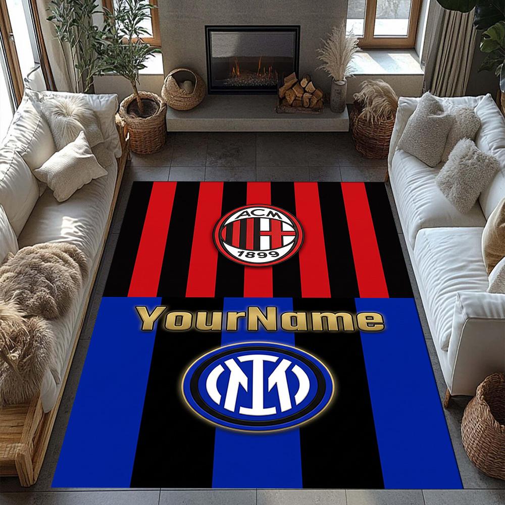 Ac Milan Customizable Name Area Rug Design for Kitchen Outdoor Foyer Balcony Antislip Carpet Anime Office Decor