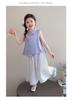 2026 Girls' Chinese Style Fairy Summer Two-Piece Set with Frog Button
