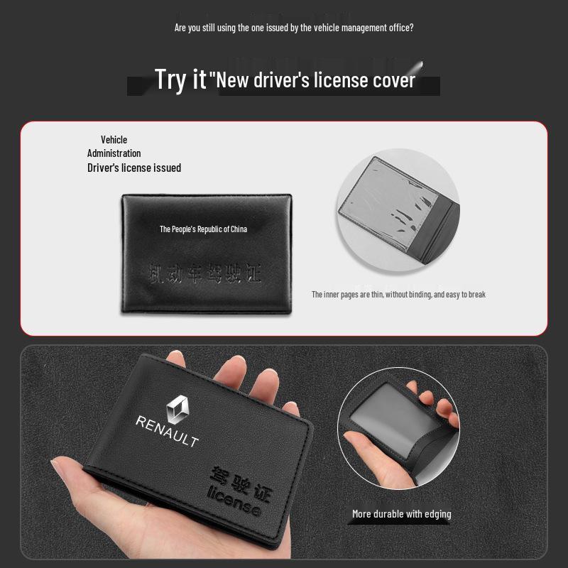 Renault E-Nol Espace Koleos Kadjar Kaptur Leder Kennzeichen- & Fahrzeugdokumentenmappe