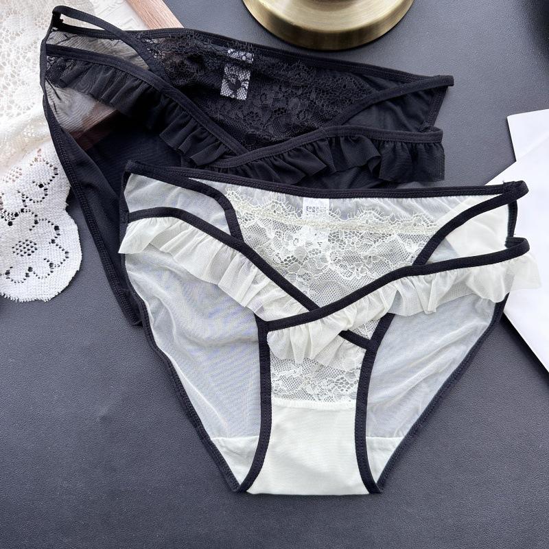 Women's Spring and Summer Mesh Lace Cross Sexy Low Rise Underwear
