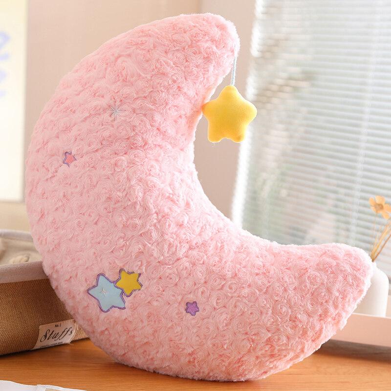Cute Cartoon Cloud Star Moon Throw Pillow, Pink Girl Heart Star Moon Cloud Cushion, Office Nap Rest Pillow Plush Toy