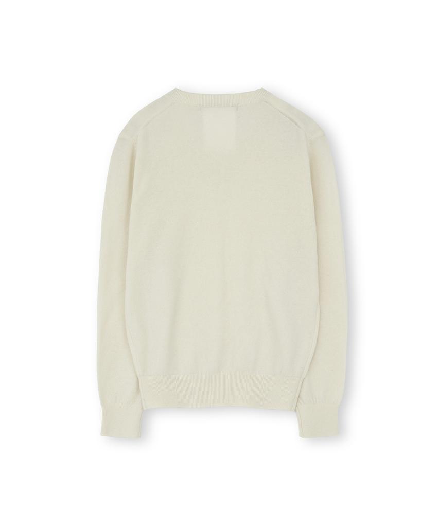 Beulaunyadeu W Extra Super Fine V-Neck Knit, Ivory
