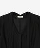 BASIKA Half-Sleeve V-Neck Tie Blouse (Black)