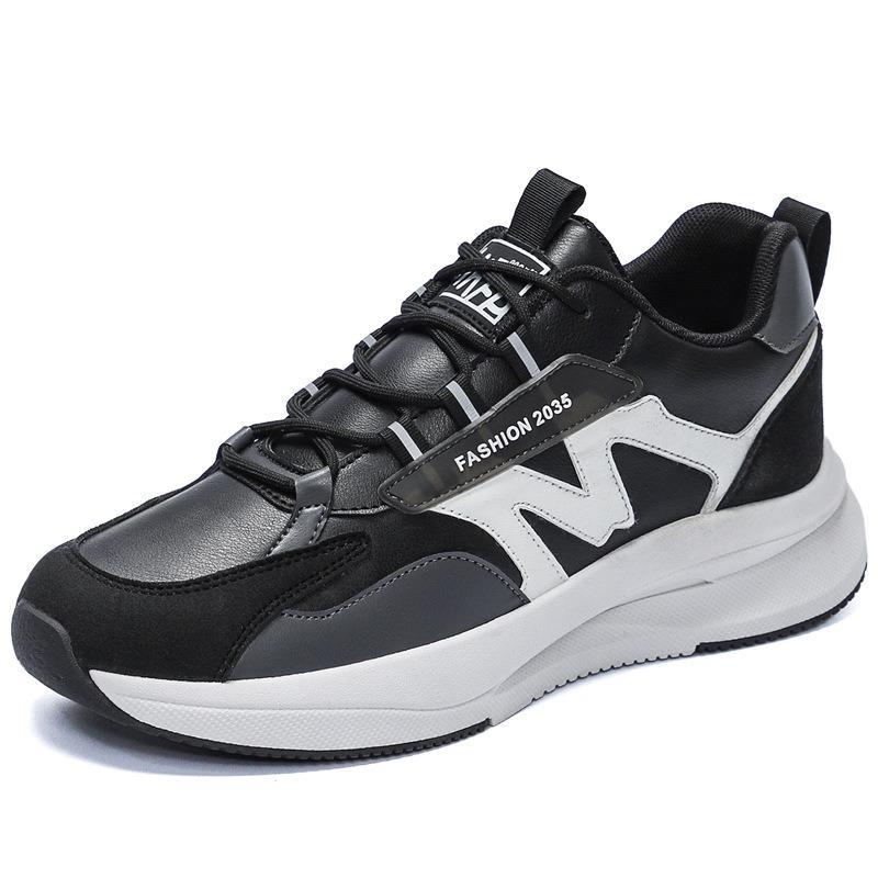 Autumn New Casual Men's Shoes Student Casual Sports Running Shoes Trendy Black Breathable Soft-soled Men's Shoes