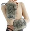 Stylish Plush Cuff Sleeves 1 Pair Faux Fur Wrist Cuffs for Women Fluffy Fox Arm Elegant Winter Accessories Warmers with Satin Lining Warm