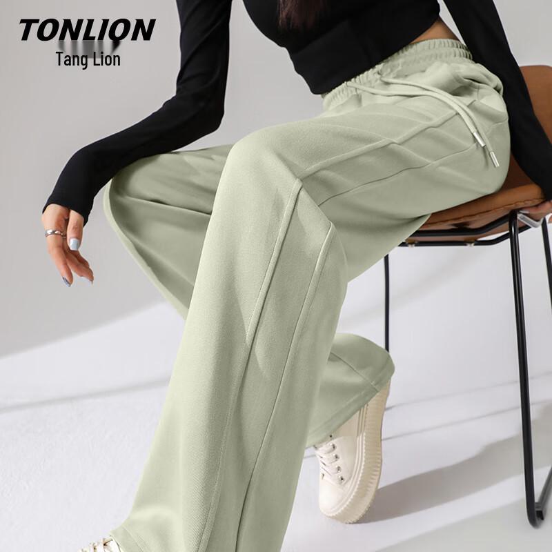 TonLion Women s Patchwork Straight-Leg Casual Pants M