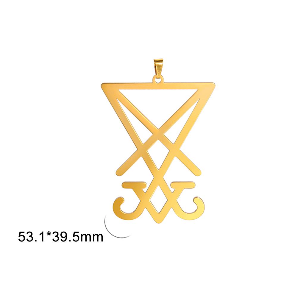Dawapara Lucifer's Sigil Charm Seal Pendant Lucifer Symbol Charm Stainless Steel DIY Accessories for Necklace